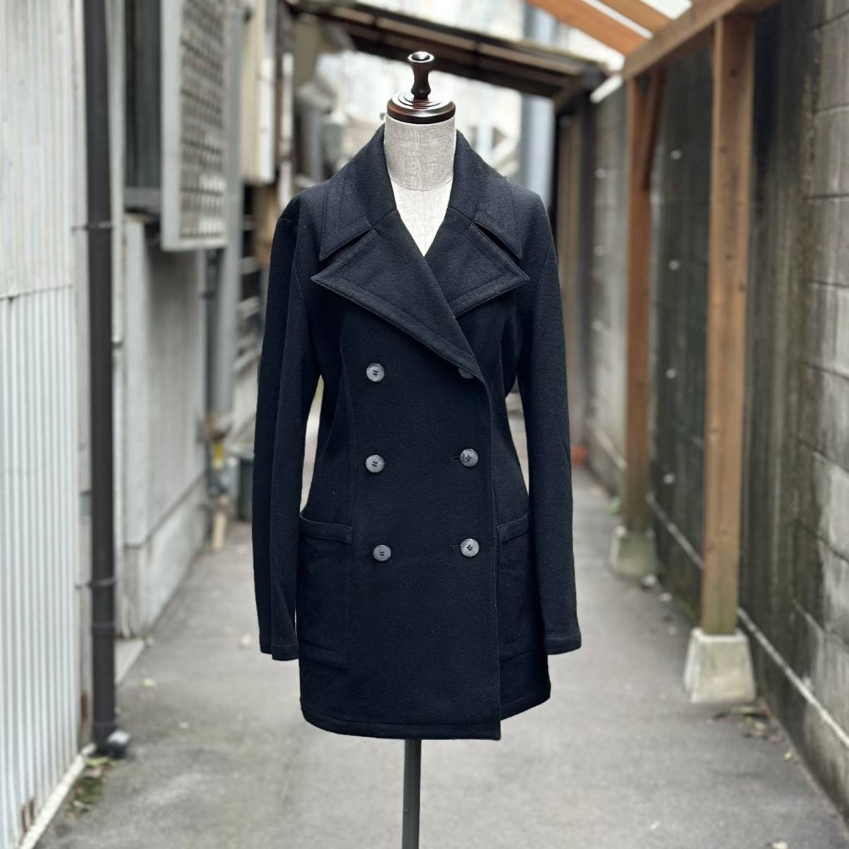 JUNIOR GAULTIER ジュニア ゴルチエ WOOL COAT ウール コート MADE IN JAPAN 日本製 ARCHIVE アーカイブ BLACK ブラック 系 サイズ 40_画像1