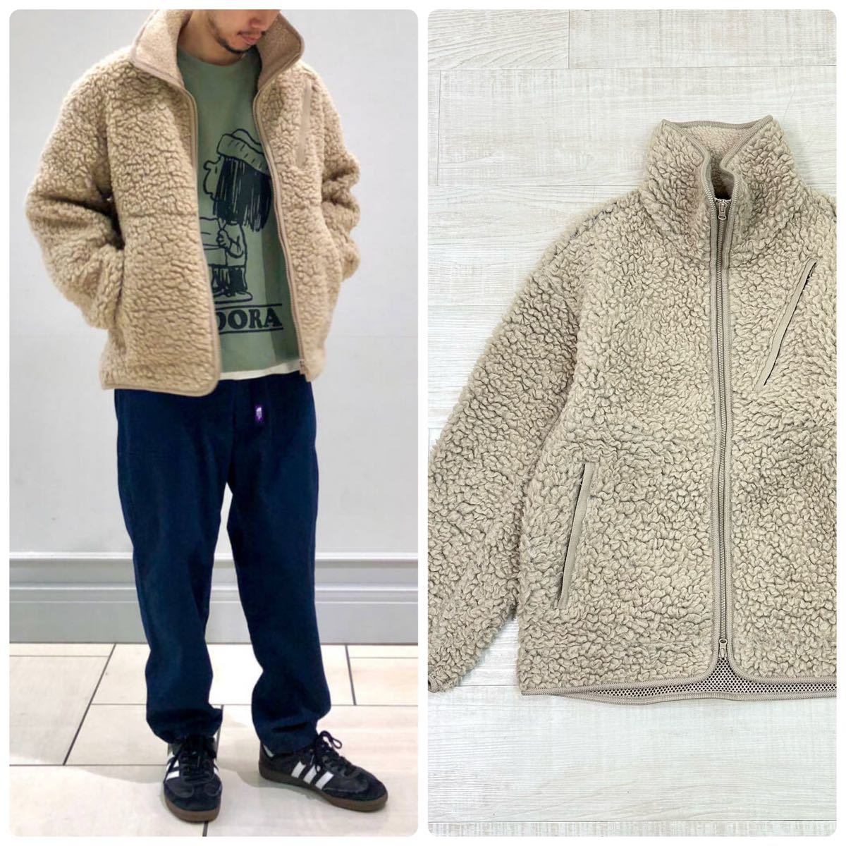 20aw 2020 THE NORTH FACE PURPLE LABEL ノースフェイス WOOL BOA FLEECE FIELD JACKET ボア フリース フィールド ジャケット ECRU size M