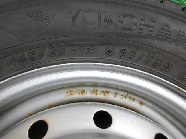 ZD918【送料無料】145/80R12 80/78 6PR 超溝高 8.5分山 ヨコハマ スタッドレス iG91 2022年製 ホイールセット 4本 スズキ 純正 激安 軽トラ_画像7