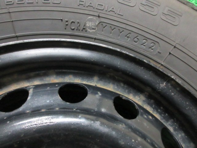 ZD977【送料無料】145/80R12 80/78 6PR 超溝高 8~8.5分山 ヨコハマ 夏タイヤ SUPER VAN 355 2022年製 ホイールセット 4本 激安 アクティ 等_画像8