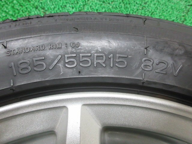 ZG820【送料無料 在庫処分】185/55R15 超溝高 9分山 夏タイヤ アルミ ホイールセット 4本 美品 ♪ 激安 ノート デミオ スイフト コルト 等_画像6