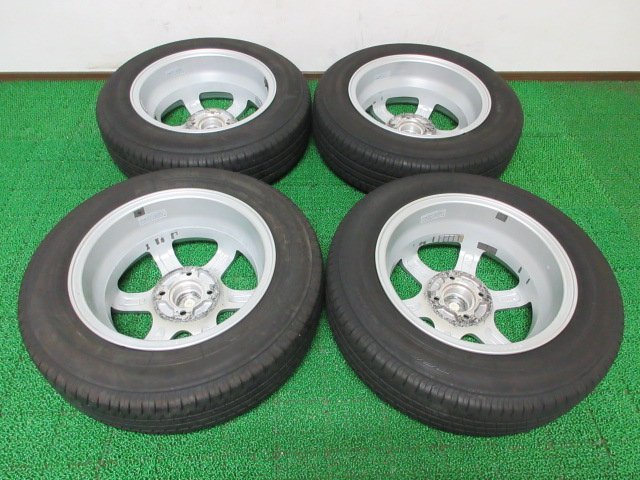 ZD098【送料無料】165/70R14 超溝高 8.5~9分山 ブリヂストン 夏タイヤ ECOPIA NH200C 22年製 ホイールセット 4本 激安 アクア ヴィッツ 等_画像10