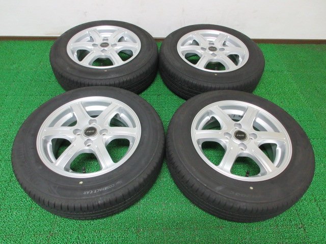 ZD098【送料無料】165/70R14 超溝高 8.5~9分山 ブリヂストン 夏タイヤ ECOPIA NH200C 22年製 ホイールセット 4本 激安 アクア ヴィッツ 等_画像1