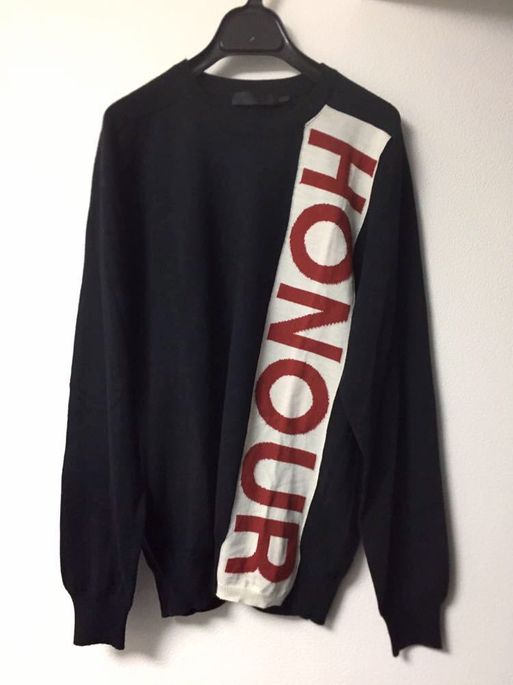 Alexander McQueen 15AW honour sweater 黒 白 赤 ニット