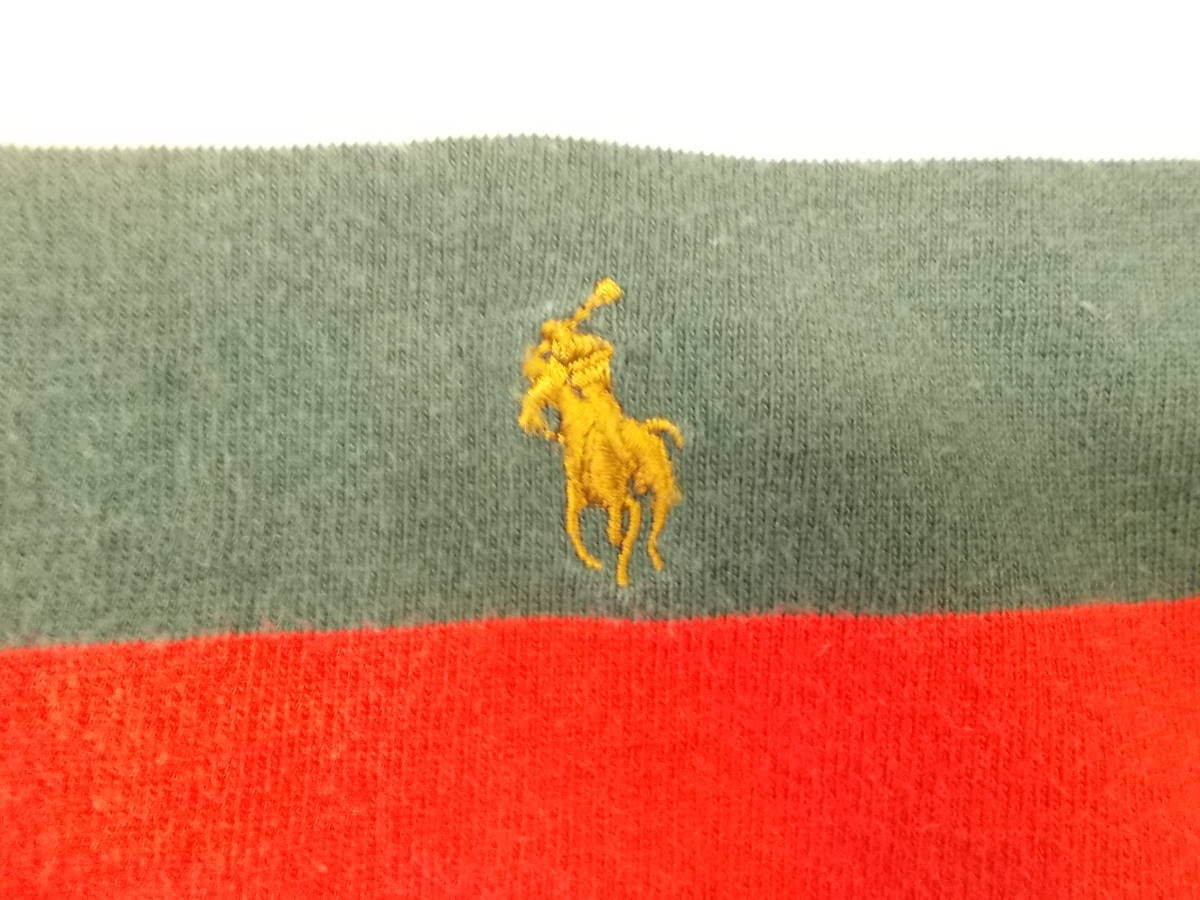 r51◆Polo by Ralph Lauren 半袖ポロシャツ◆ポロ バイ ラルフローレン サイズ表記タグ欠損 マルチカラー ボーダー ネコポス発送 6B_画像6