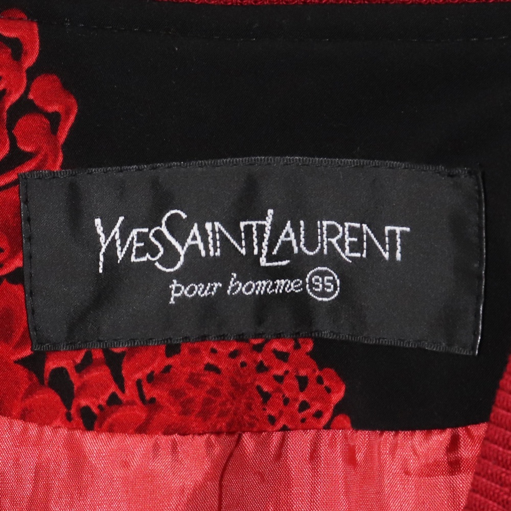 YVES SAINT LAURENT 花柄ブルゾン サイズ不明 レッド イブサンローラン_画像5