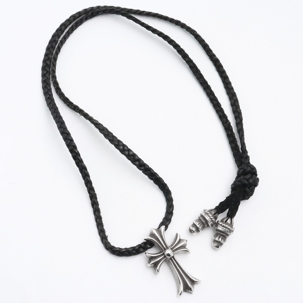 CHROME HEARTS CHクロスペンダント スモール Wボロチップ シルバー クロムハーツ ネックレス トップ ch cross small_画像1