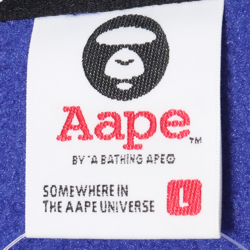 A BATHING APE フリースジャケット Lサイズ ブルー AAPSWM3608XXD アベイシングエイプ AAPE LOGO FLEECE PULLOVER_画像6