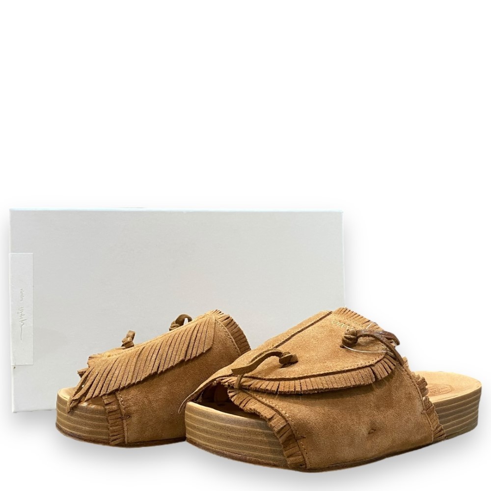 26.5cm相当 VISVIM WMV CHRISTO SHAMAN-FOLK W Sサイズ ブラウン 0320102002006 ビズビム クリストシャーマンフォルクレザーサンダル_画像1