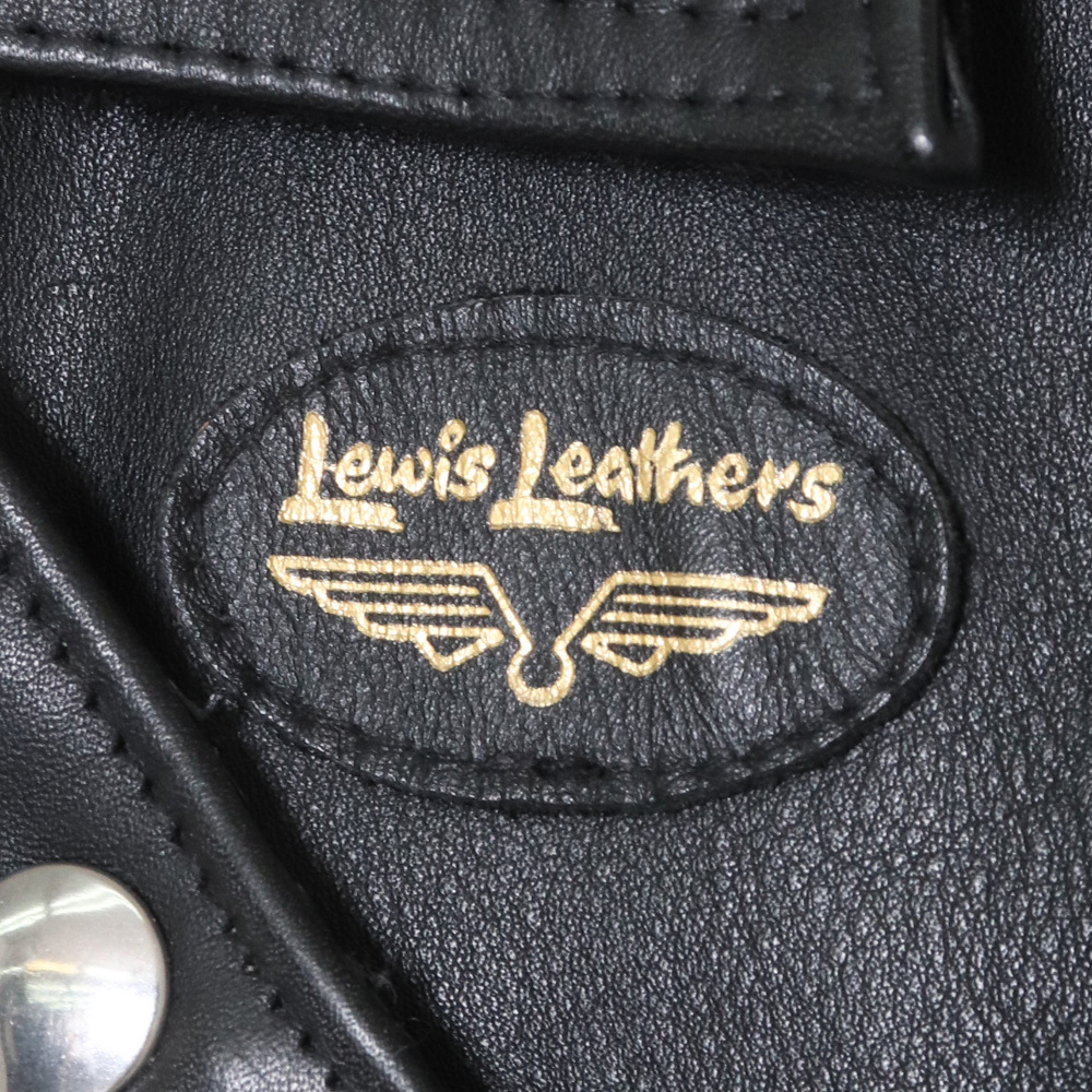 LEWIS LEATHERS LIGHTNING TIGHT FIT 391T COW LEATHER ブラック サイズ34 ルイスレザー カウレザー ダブルライダースジャケット_画像4