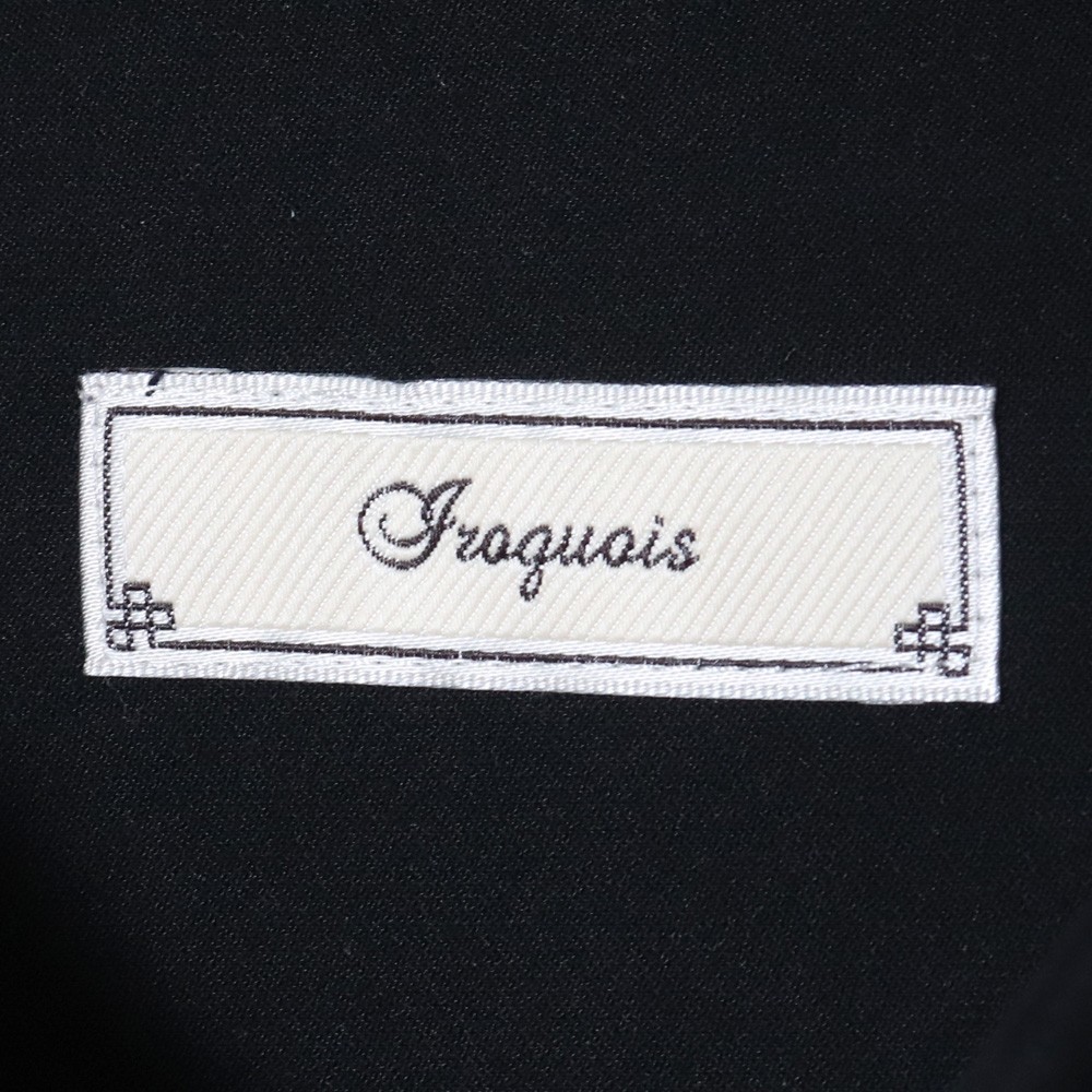 IROQUOIS エステルスエードビッグシャツ サイズ2 ブラック 383207 イロコイ E SUEDE SHIRT 長袖_画像4