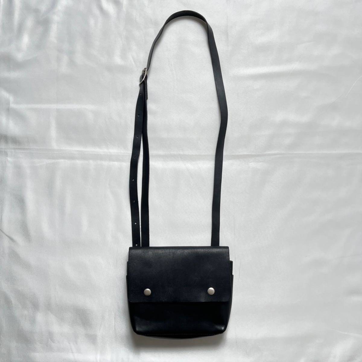 MHL. エムエイチエル Margaret howell マーガレットハウエル Tough Leather Shoulder Bag タフレザー ショルダーバッグ ブラック