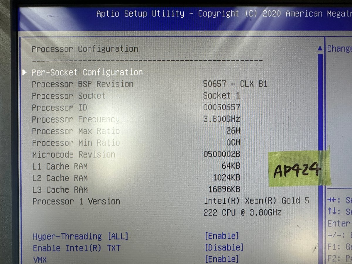 【送60サイズ】Intel　Xeon Gold 5222 3.80GHz SRF8V LGA3647 BIOS起動OK_画像5