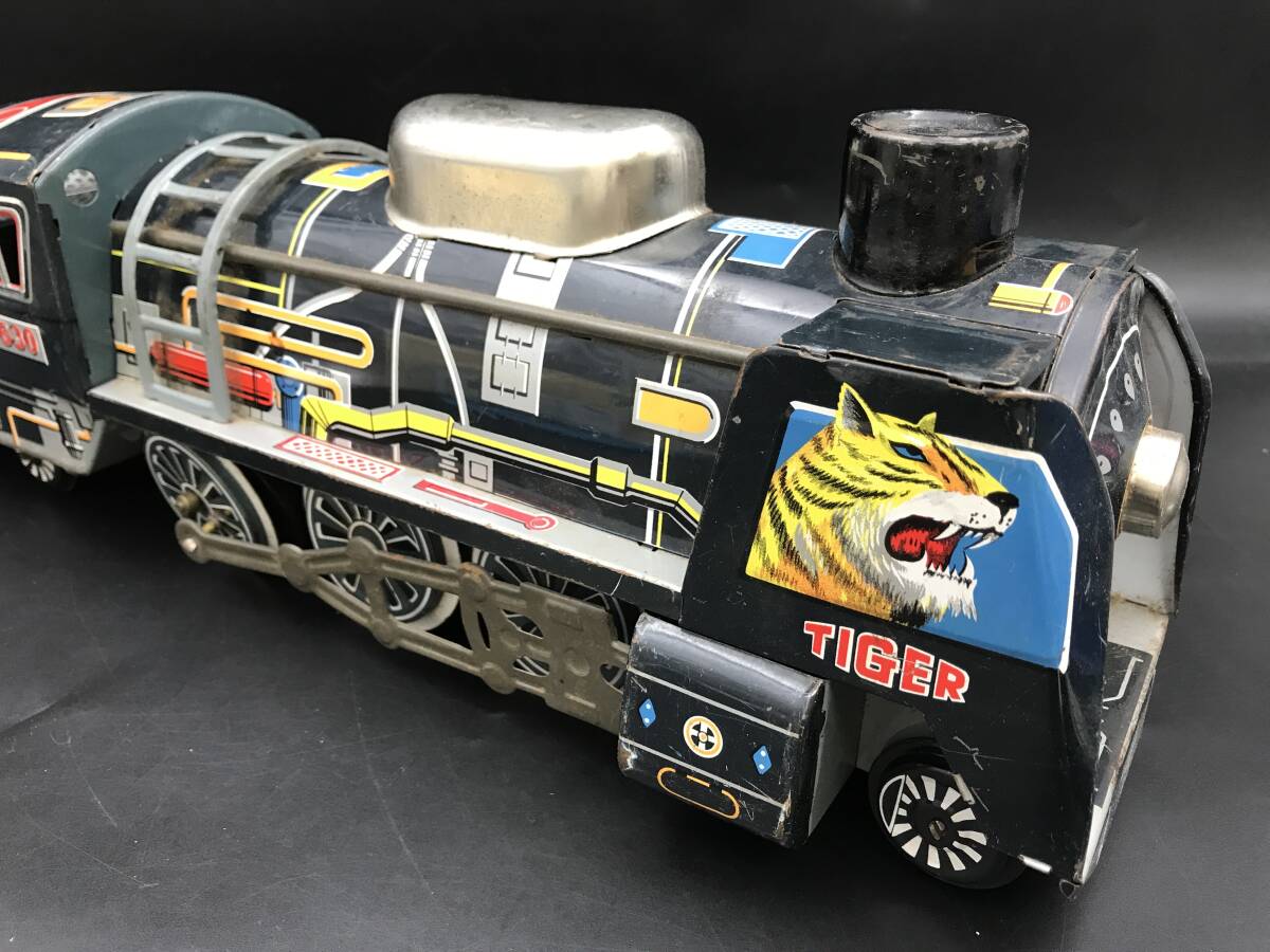 0221-09◆DAIYA ブリキ 機関車 Tiger Train タイガートレイン 約47.5cm 寺井商店 ダイヤ 昭和レトロ 当時物 ビンテージ 汚れあり_画像6