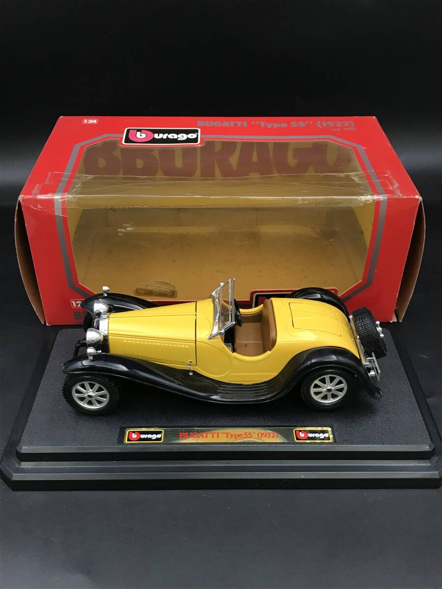 0229-16◆Burago ミニカー ダイキャストモデル 0538 BUGATTI TYPE 55 (1932) 模型 1/24 箱難あり_画像1