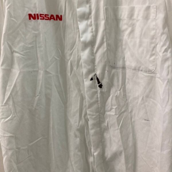 ya202 NISSAN 長袖シャツ ユニフォームウエア ホワイト 白 メンズ 3L 汚れあり。_画像3