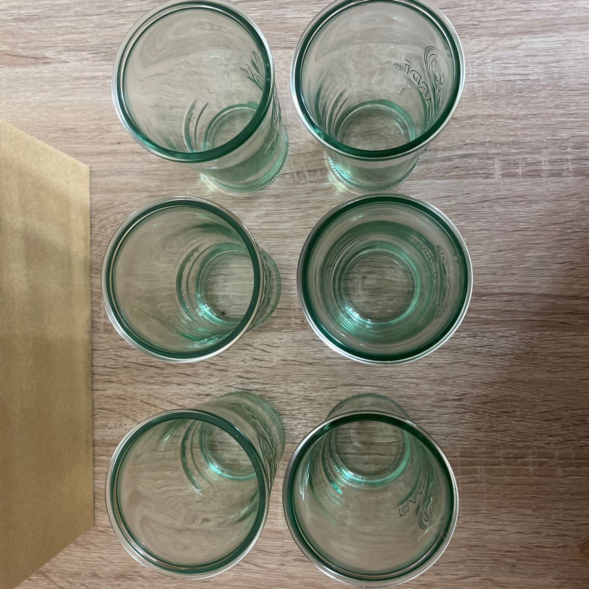 YC）バカルディ　ヘルテージ300 ガラスコップ グラス 昭和レトロ 6個セット_画像2