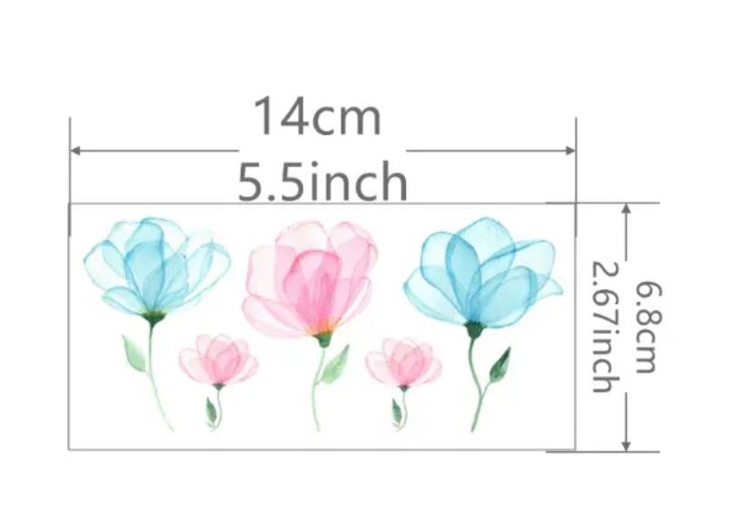 タトゥーシール　花と葉①　2枚入り　フェスメイク　ボディメイク