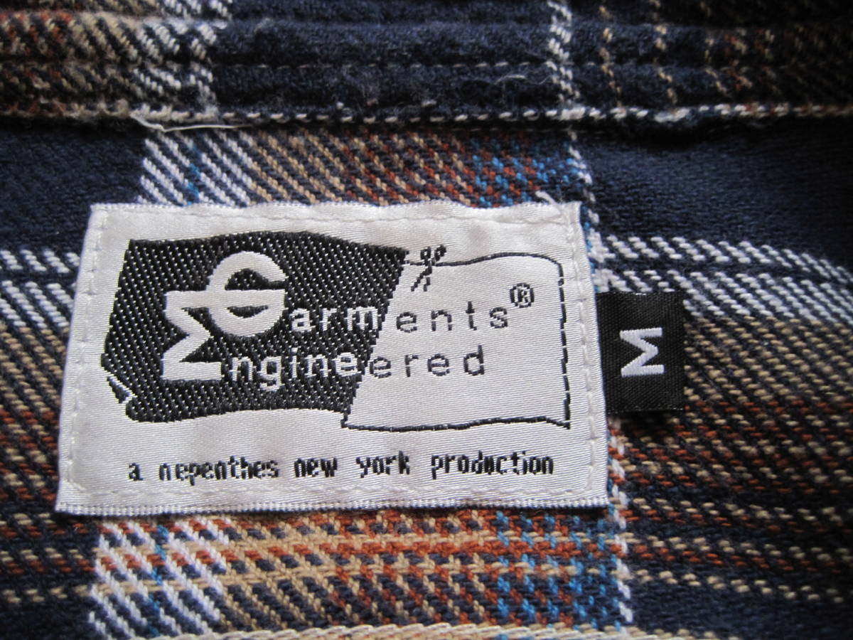 America производства ENGINEERED GARMENTS одежда, сконструированная и изготовленная на научной основе рубашка work shirt фланель проверка M