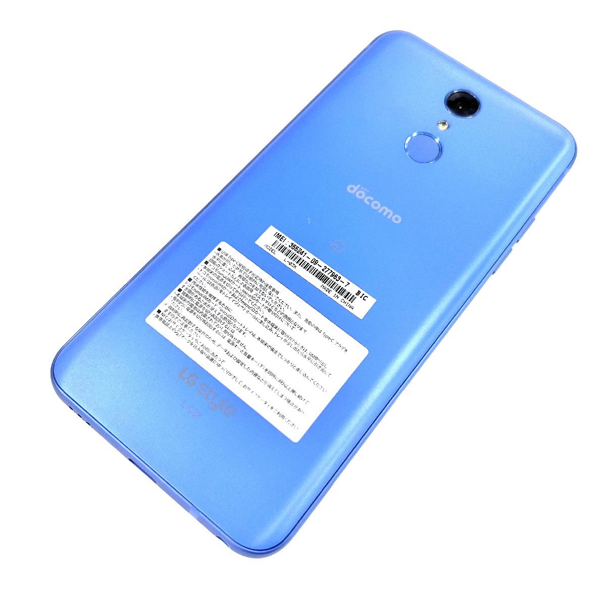 美品 LG STYLE docomo/ドコモ L-03K 64GB ブルー 青色 スマホ android アンドロイド SIMロック不明 16GB SDメモリーカード付_画像2
