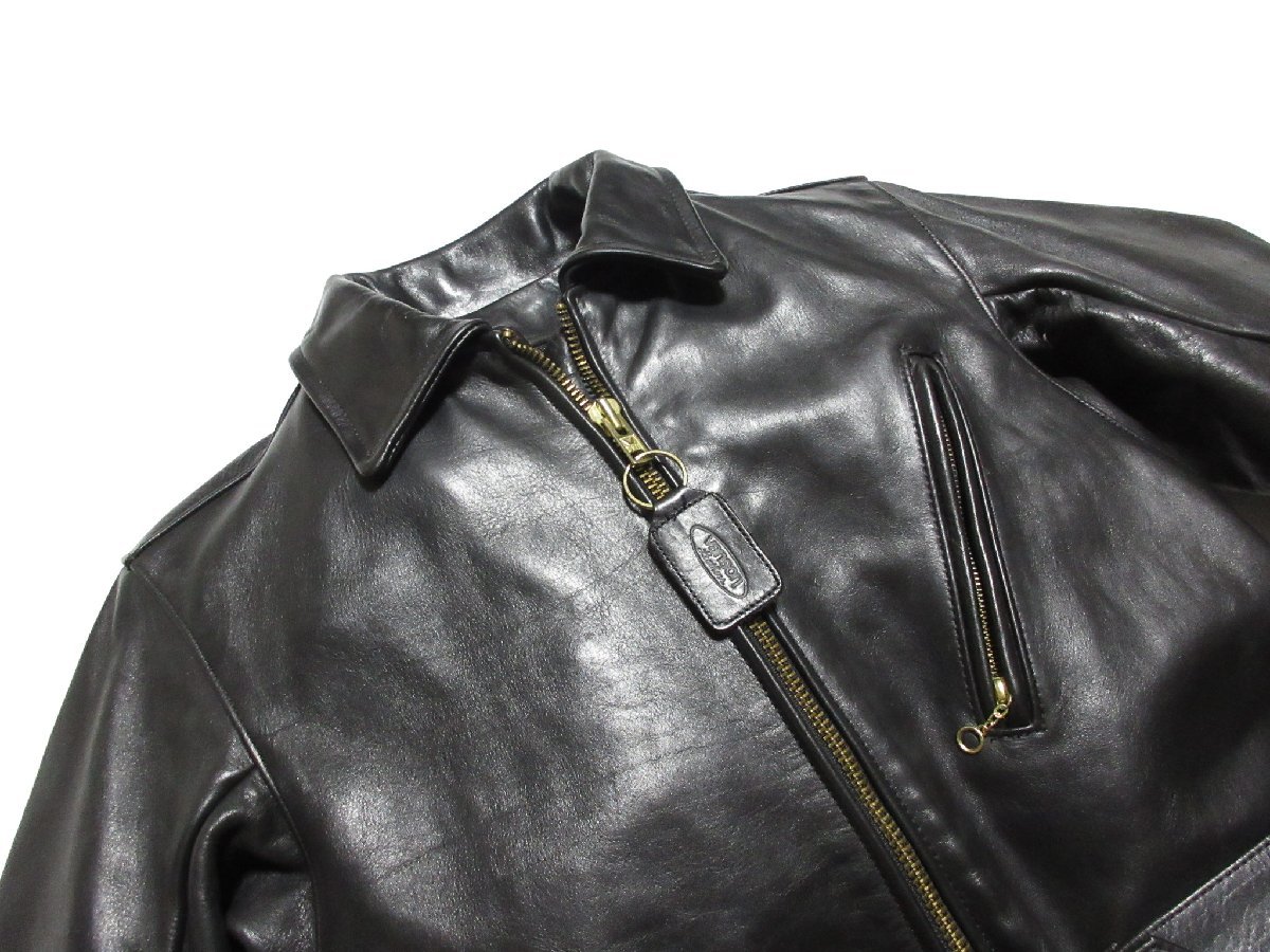  unused close year of model VANSON MODEL J Vanson leather coat / jacket /38/ black / liner attaching / Rider's /USA/ America / American made 