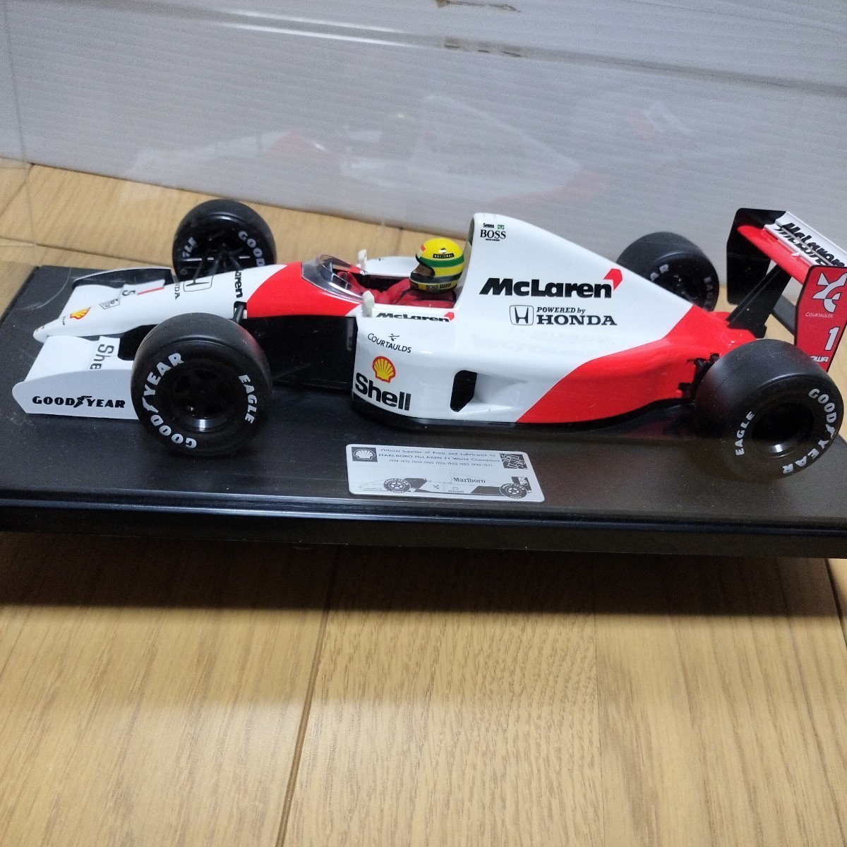 TAMIYA[1:20 McLaren MP4/6 HONDA]1/20 Tamiya Showa era shell kerosene i-ll ton * Senna minicar McLAREN Honda 