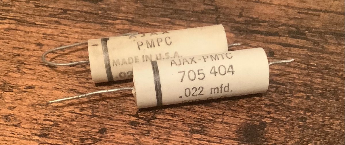  Vintage Ajax.022 600v конденсатор 2 шт. комплект ценный ( ветчина /P90)( наличие 1)