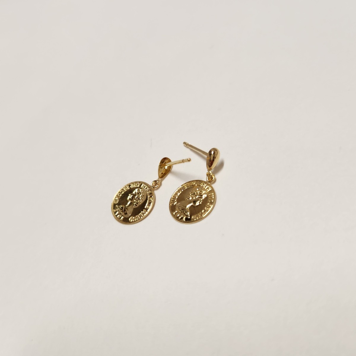  new goods *K18(18 gold ) coin design charm earrings 