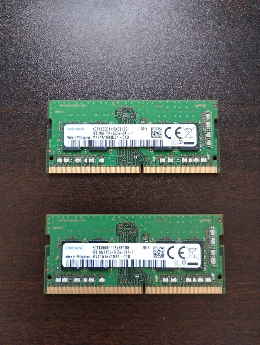 ノートPC用メモリ(RAM)、SAMSUNG ORIGINAL サムスン純正、16GB (8GB×2