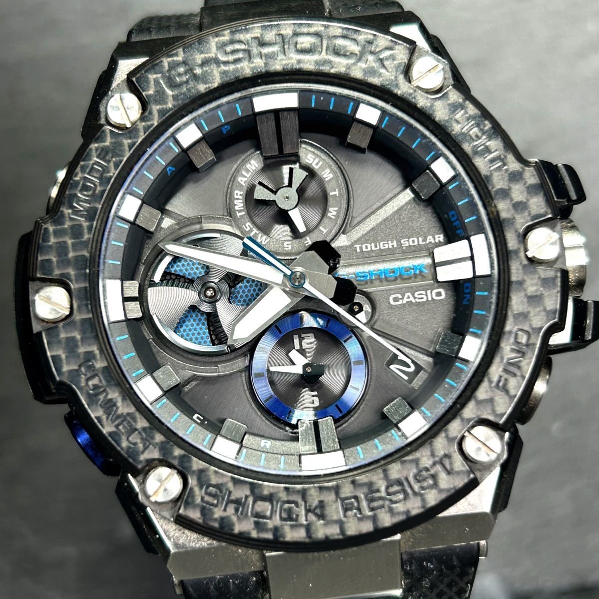 美品 CASIO カシオ G-SHOCK ジーショック G-STEEL ジースチール GST-B100XA-1A 腕時計 Bluetooth モバイルリンク タフソーラー デジタル_画像1