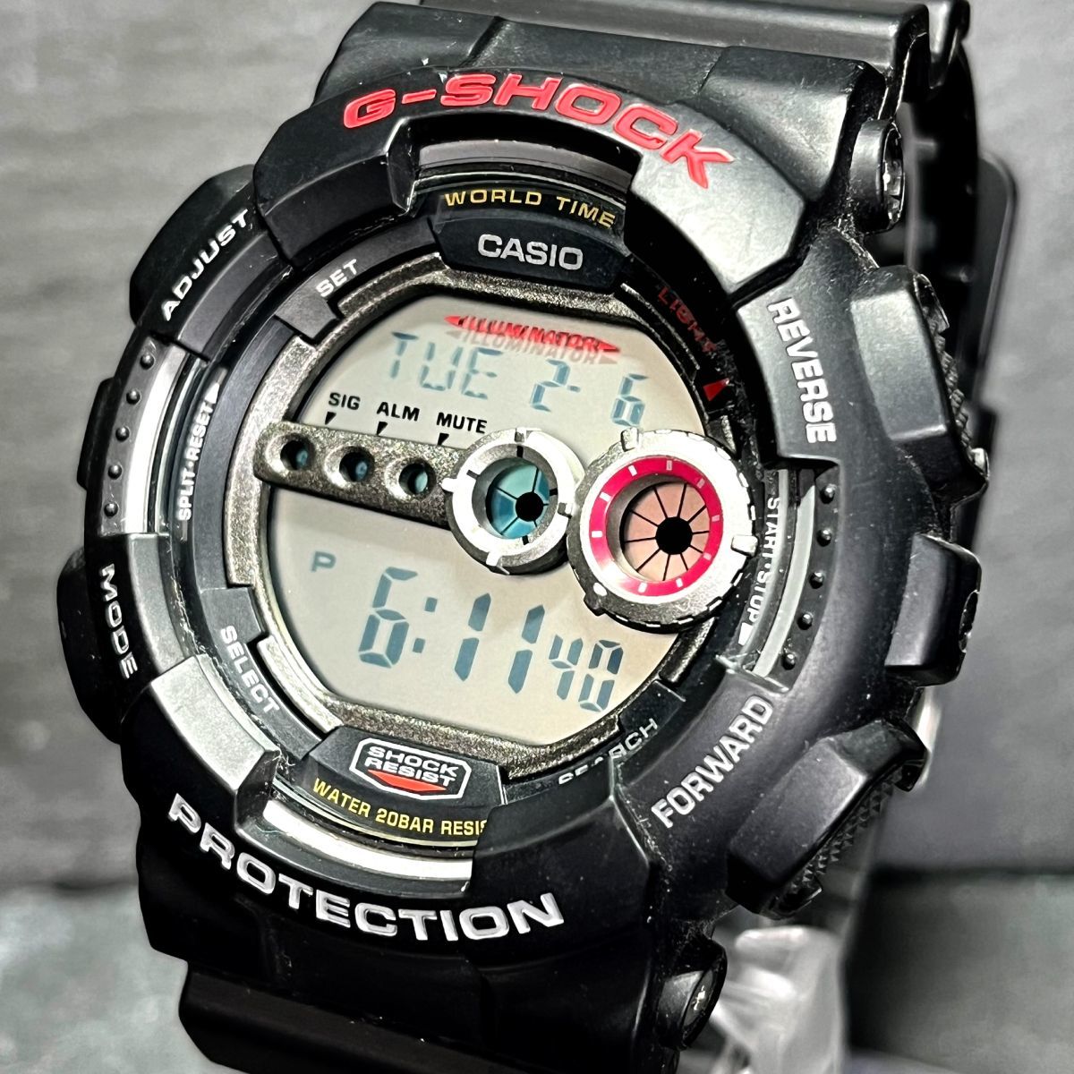 CASIO カシオ G-SHOCK Gショック GD-100-1AJF メンズ 腕時計 デジタル クオーツ カレンダー 多機能 ブラック 樹脂 ステンレス 動作確認済み_画像3