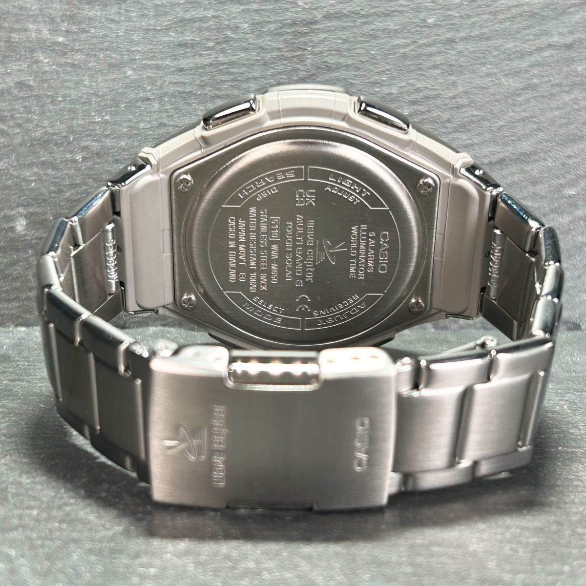 美品 CASIO カシオ WAVE CEPTOR ウェーブセプター WVA-M650D-1A2 腕時計 タフソーラー 電波時計 アナデジ ステンレススチール 動作確認済み_画像7