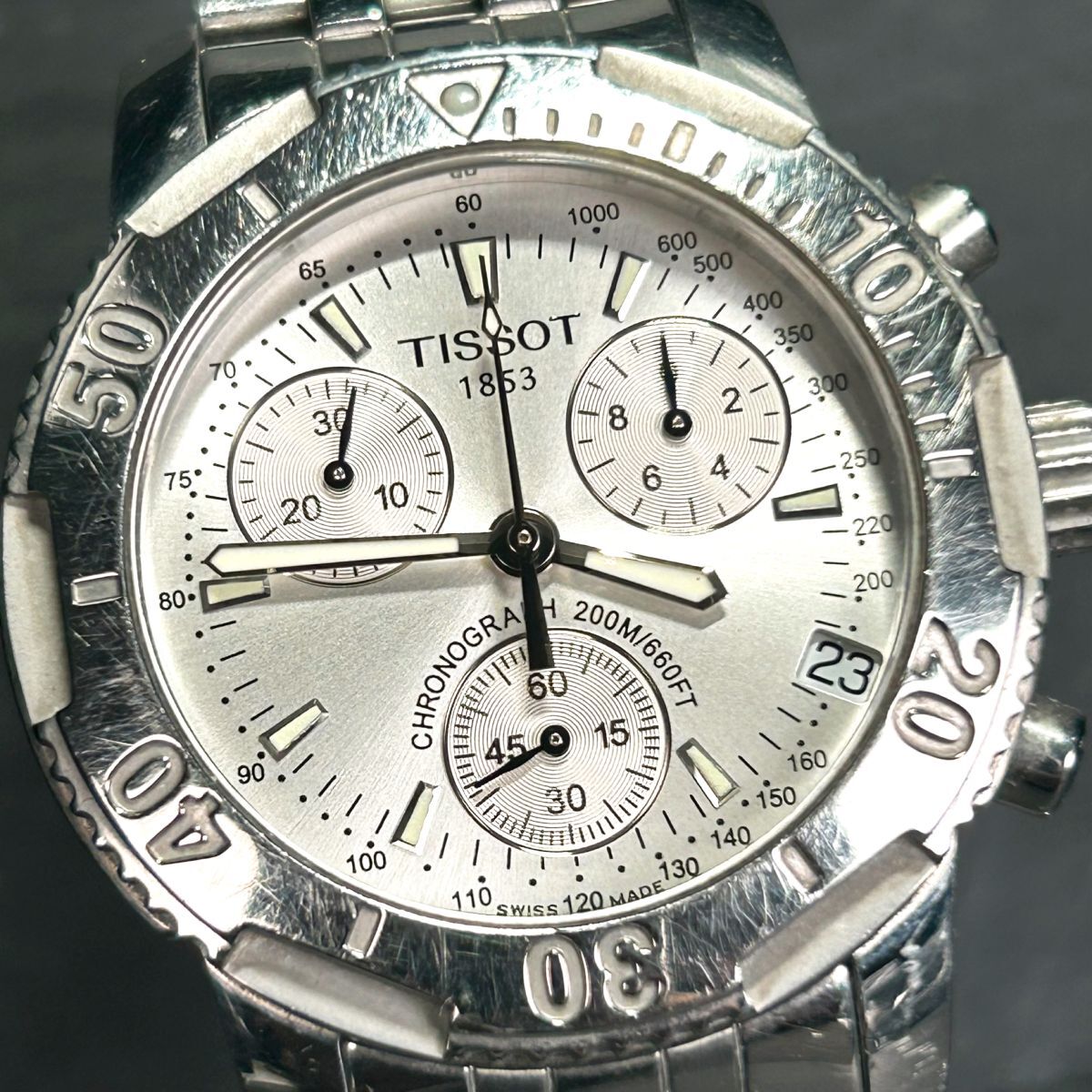 Tissot ティソ PRS200 T0674171103100 腕時計 クオーツ アナログ クロノグラフ カレンダー 回転ベゼル ステンレススチール 動作確認済み_画像1