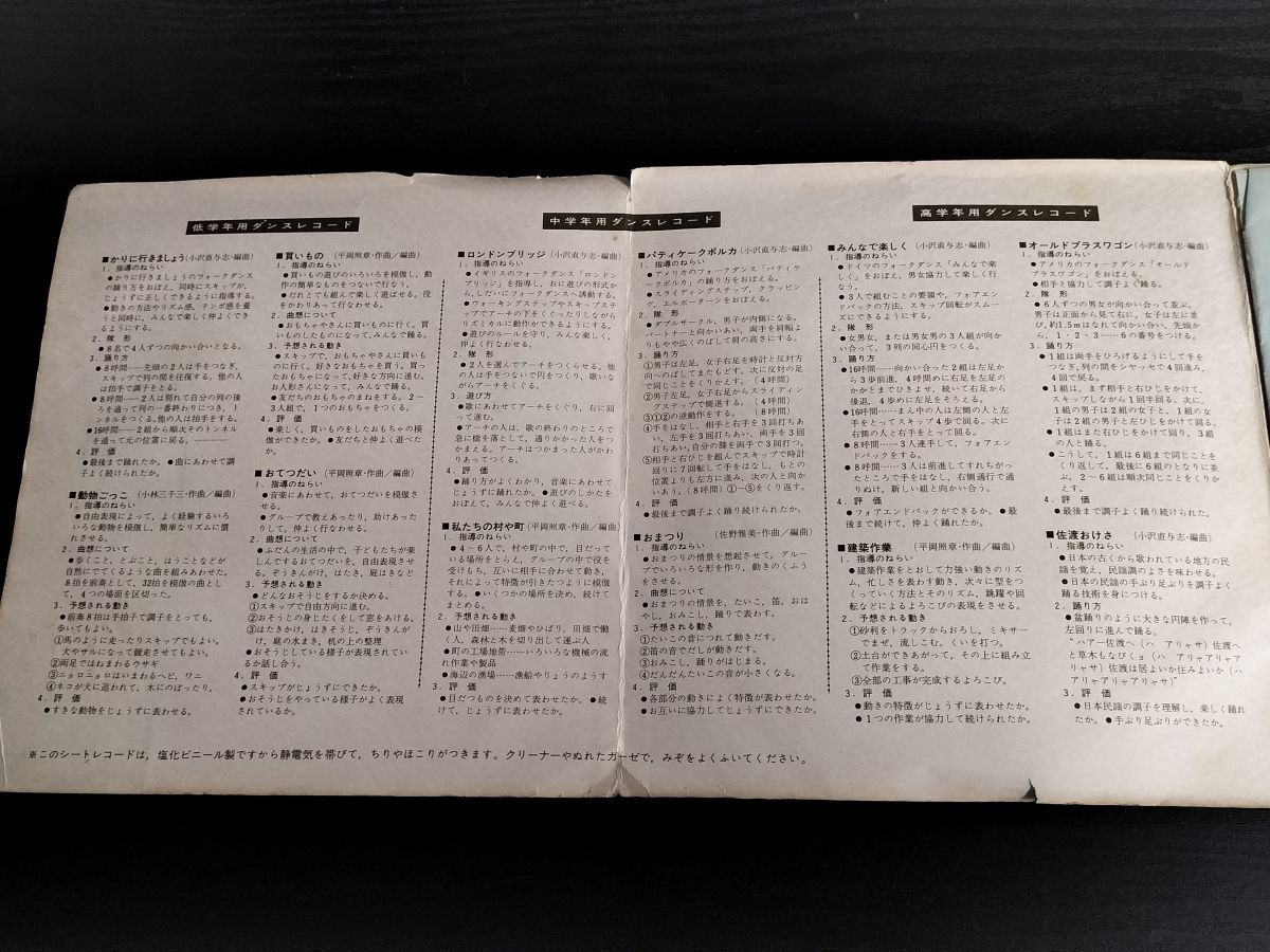 1円スタート 学研書籍 みんなの体育指導用 高学年 みんなで楽しく 佐渡おけさ 建築作業 オールドブラスワゴン フォークダンス_画像3