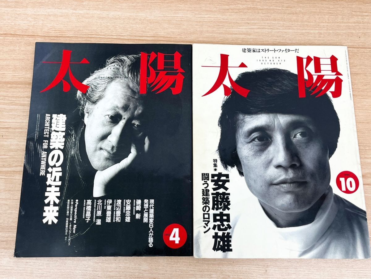 建築雑誌 太陽 2冊セット アート デザイン 建築家 建設 安藤忠雄 建築の近未来 住宅デザイン 建築情報誌 平凡社_画像1