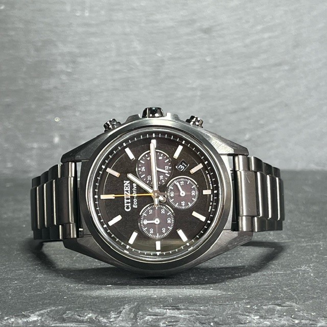 CITIZEN ATTESA シチズン アテッサ CA4390-55E エコドライブ Eco-Drive 腕時計 ソーラー クロノグラフ チタン ブラック カレンダー_画像4