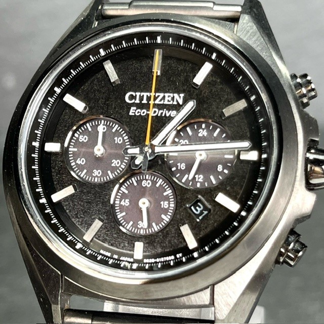 CITIZEN ATTESA シチズン アテッサ CA4390-55E エコドライブ Eco-Drive 腕時計 ソーラー クロノグラフ チタン ブラック カレンダー_画像3