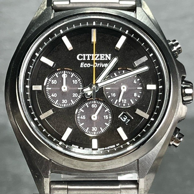 CITIZEN ATTESA シチズン アテッサ CA4390-55E エコドライブ Eco-Drive 腕時計 ソーラー クロノグラフ チタン ブラック カレンダー_画像2