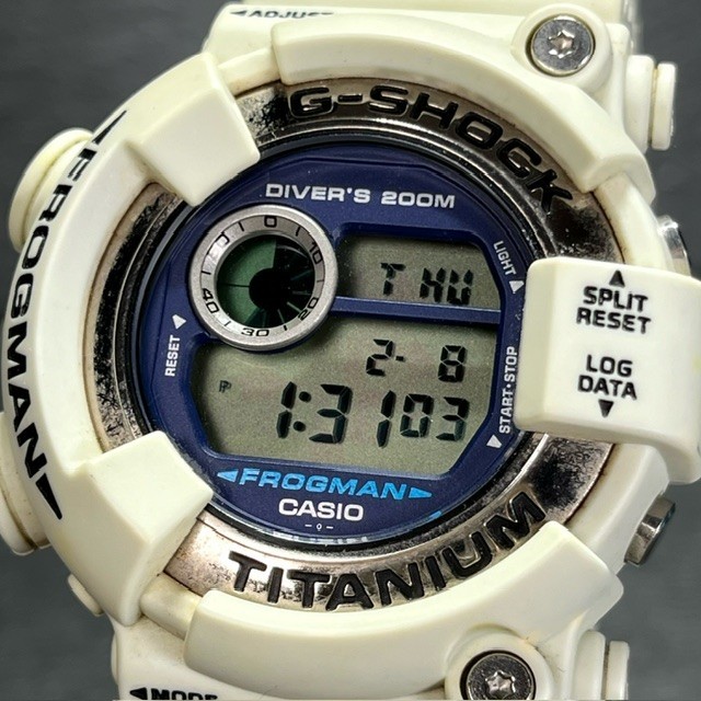 CASIO G-SHOCK カシオ ジーショック FROGMAN フロッグマン DIVER ダイバー DW-8200LG-8JR 腕時計 クオーツ チタン ホワイト アナログ 200M_画像3