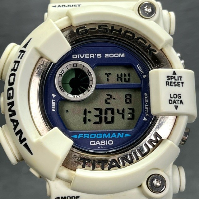 CASIO G-SHOCK カシオ ジーショック FROGMAN フロッグマン DIVER ダイバー DW-8200LG-8JR 腕時計 クオーツ チタン ホワイト アナログ 200M_画像2