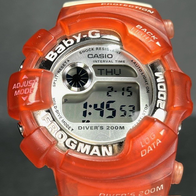 CASIO Baby-G カシオ ベビージー FROGMAN フロッグマン BGW-105K イルクジ ICERC 腕時計 クオーツ 200M防水 DIVER ダイバー オレンジ_画像2