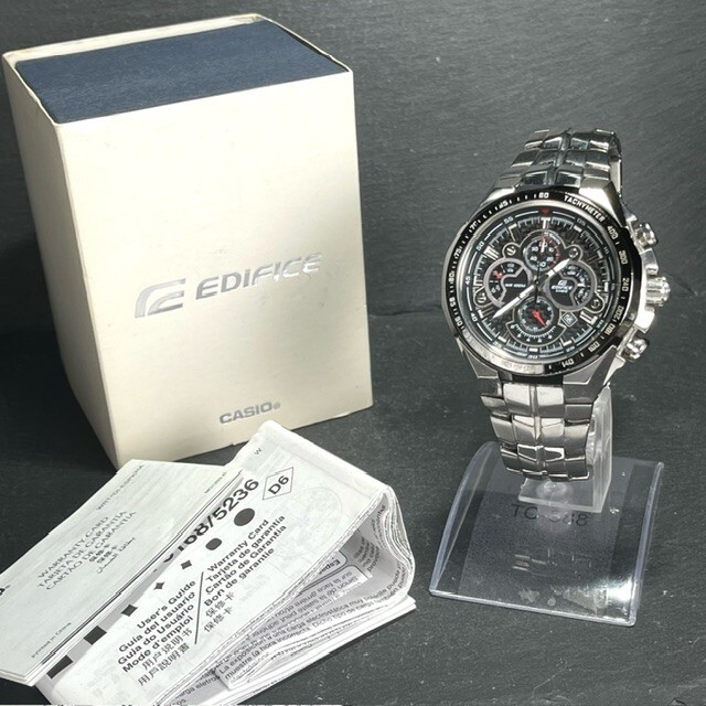 CASIO EDIFICE カシオ エディフィス EF-554SP-1A 腕時計 クォーツ ブラック ステンレス アナログ デジタル クロノグラフ メンズ_画像8