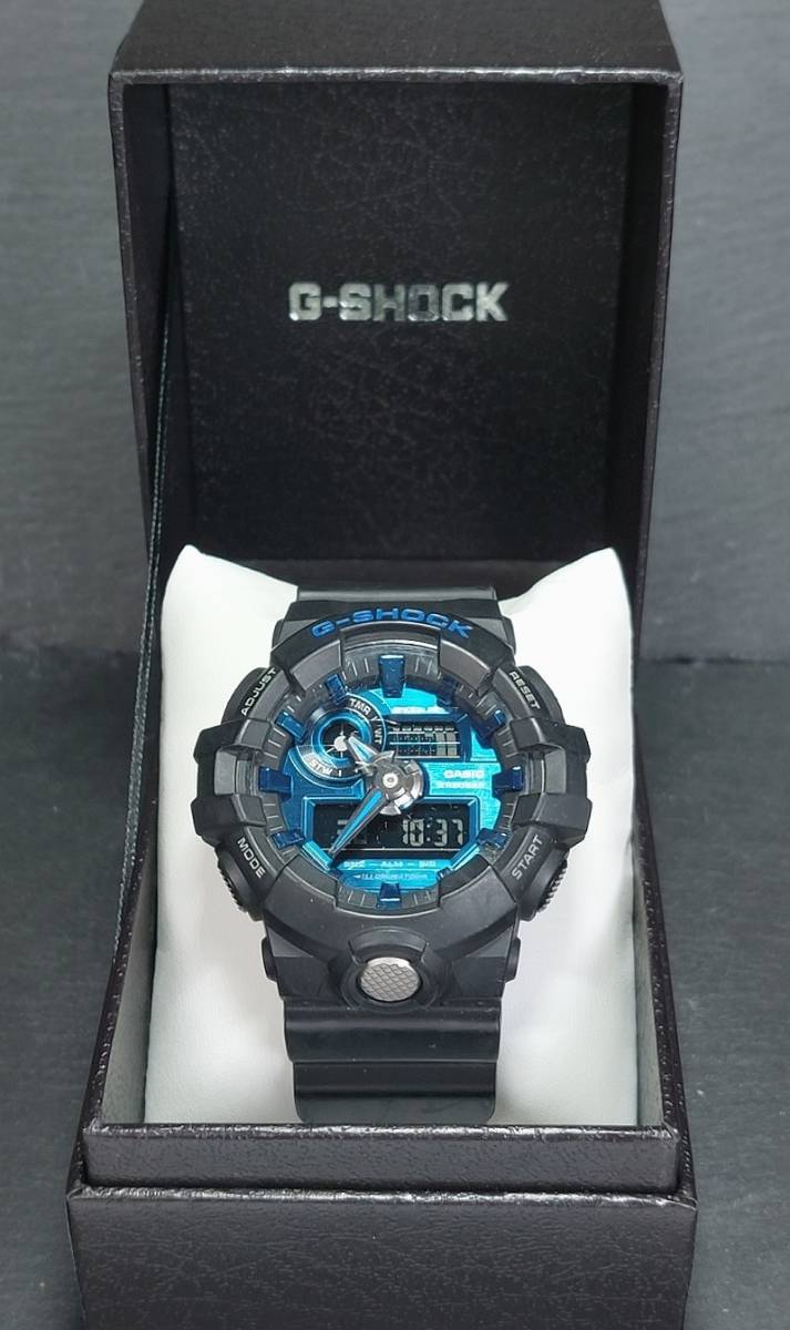 CASIO カシオ G-SHOCK ジーショック GA-710-1A2 メンズ デジアナ 腕時計 ブルー文字盤 ブラック ラバーベルト ステンレス 新品電池交換済_画像8