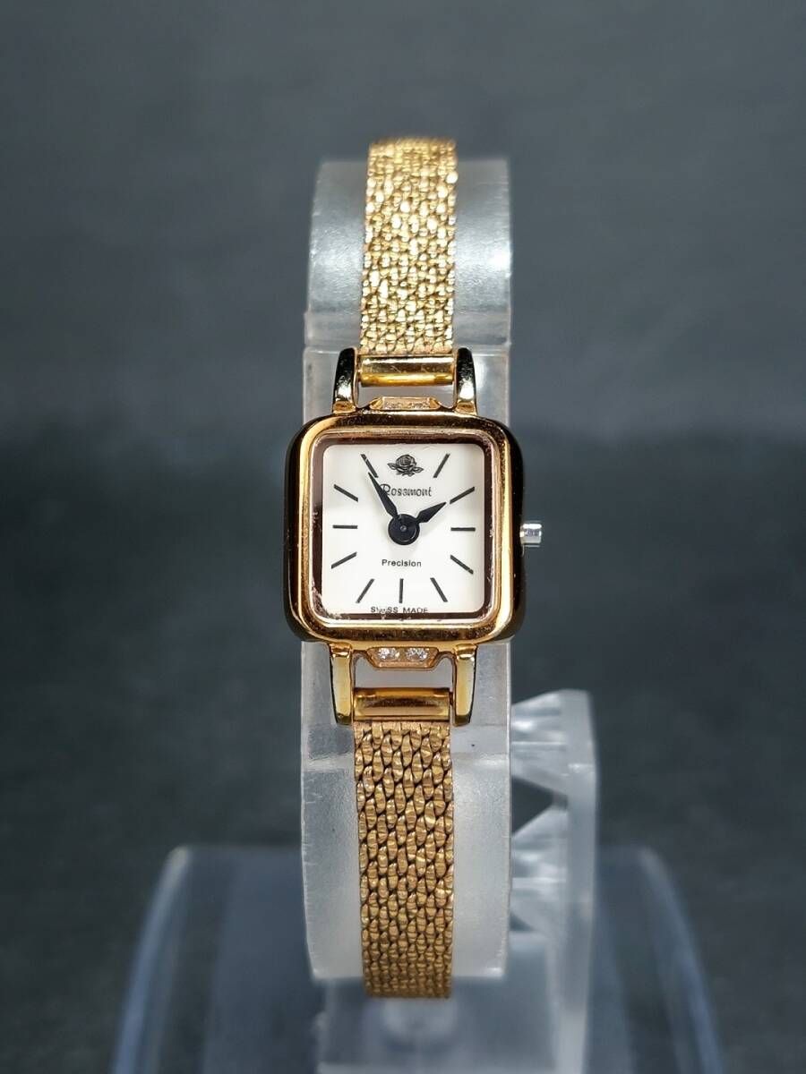 Rosemont ロゼモン ミラネーゼシリーズ Precision プレシジョン RS#5-01 アナログ 腕時計 ホワイト スクエア ゴールド ブレスレットタイプ_画像2