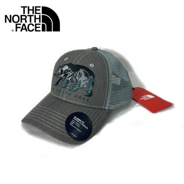 1円～!売切!【正規新品】THE NORTH FACE◆EMBROIDERED TRUCKER 帽子 キャップ US限定 クマ 刺繍 メッシュ 男女兼用(OS)グレー 180623-10_画像3