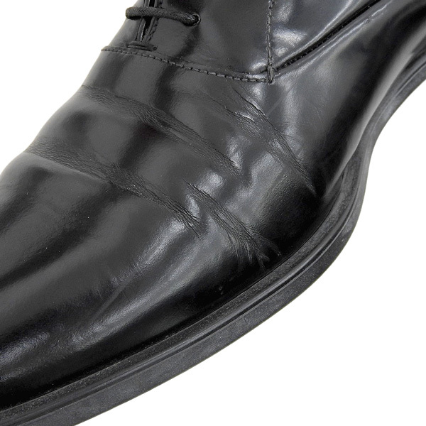 プラダ PRADA レザー プレーントゥ ビジネスシューズ メンズ 黒 ブラック size7 1/2 [Y02962]_画像5