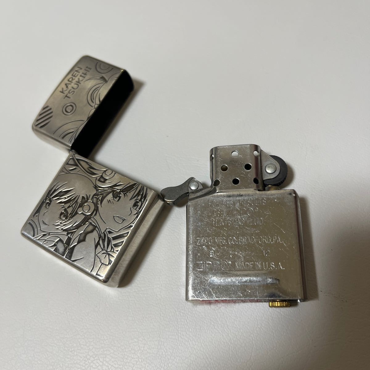 希少　ZIPPO ジッポー 偽物語　ジッポ KAREN TSUKIHI ライター 火憐　月火　両面　2012年　コミケ82 _画像7