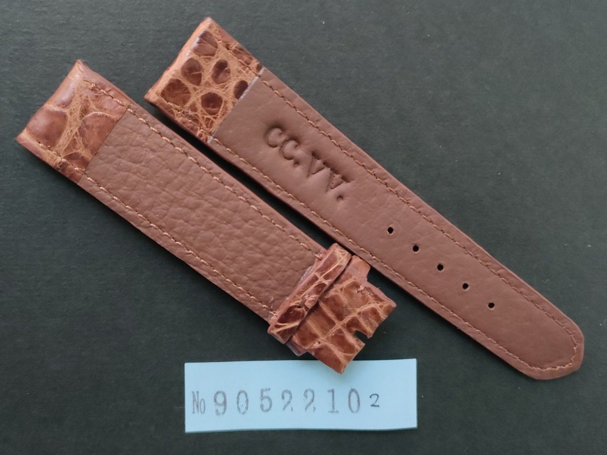 シャムワニ使用本革クロコダイル腕時計ベルト20mm ブラウン茶色 本物【商品番号90522102】