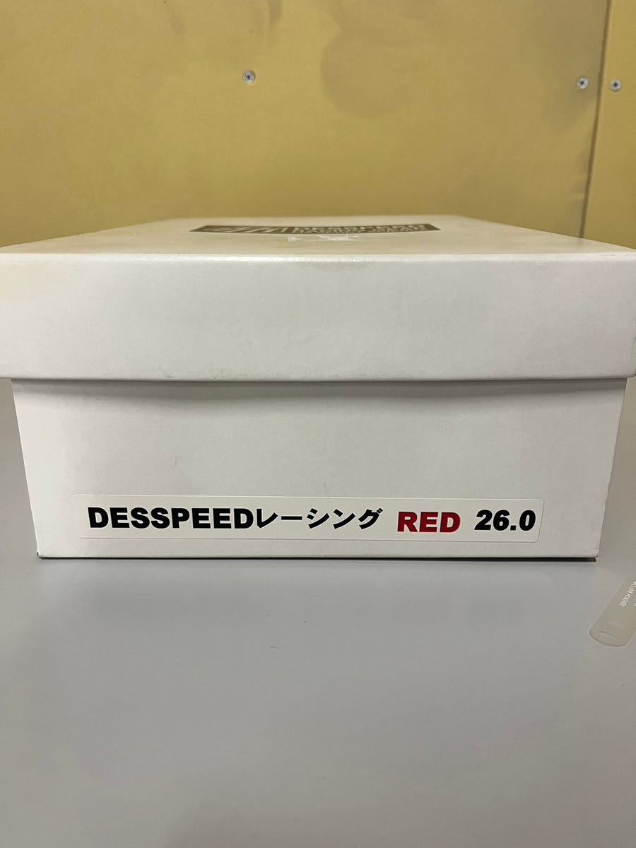 DESSPEEDレーシング RED 26.0 RACING GEAR レーシングシューズ デススピード アディダス グローブ 2点セット 箱付き_画像1