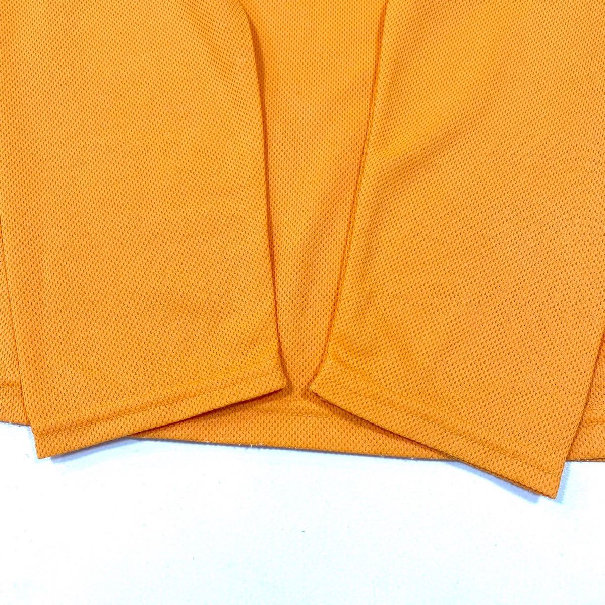 mont-bell(モンベル)クールラグランジップシャツ 長袖ロンT メッシュ素材 プリントロゴ レディースL オレンジ系の画像5